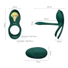 Смарт-эрекционное кольцо Zalo BAYEK Turquoise Green, двойное с вводимой частью, пульт ДУ photo 3