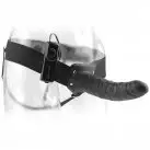 Страпон полый VIBRATING HOLLOW STRAP-ON BLACK photo 1