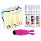 Набор из 3-х вкусов стимулирующего лубриканта Amoreane Med (3х10мл) и вибропули Adrien Lastic Pink photo 2