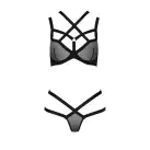 Комплект белья HAGAR SET black S/M - Passion Exclusive: стрэпы: трусики и лиф photo 3