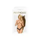 Трусики-тонг Penthouse Dangerous Darling L/XL Black, кружево, высокая посадка, вырез спереди, бантик photo 3