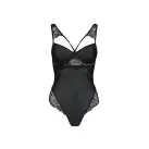 Боди из эко-кожи и кружева Loona Body black S/M - Passion photo 3