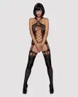 Бодистокинг Obsessive Bodystocking G313 S/M/L, шнуровка, геометрический декор photo 3