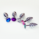 Ребристая анальная пробка, металл – 7смХ2.7см (1 шт.) photo 1